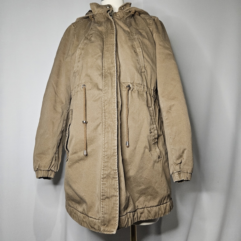 Divided Brown Quilted Parka Jacket Sz 14